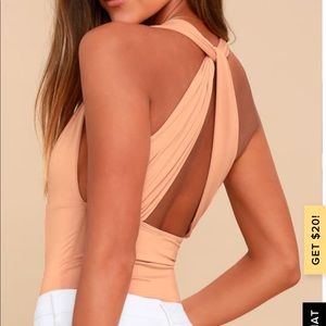 Lulus Cha Cha Blush Pink Bodysuit